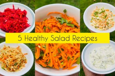 5  Healthy Salad Recipes in Tamil|ABC Salad|Thai Papaya Salad|Coleslaw|Salads for Weight loss