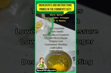 Honey Lemon And Apple Cider Vinegar For Weight Loss #tiktok #weightloss #drink #ytshort #shorts