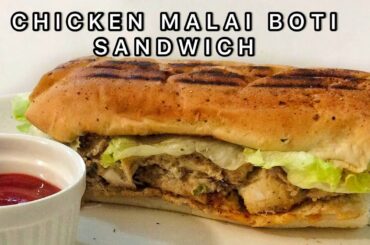Chicken Malai Boti Sandwich Recipe | Spicy & Delicious Chicken Malai Boti Burger