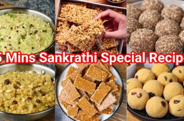6 Must Have Makar Sankranti Sweets & Snacks in 15 Mins | 6 Easy Simple Makar Sankranti Recipes