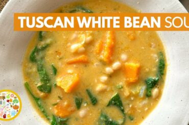 TUSCAN WHITE BEAN SOUP RECIPE | healthy winter dinner recipe