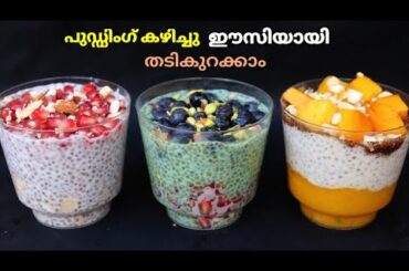 3 Ways of Chia pudding| Healthy and Tasty Weight loss Recipe| Easy breakfast and dinner ideas