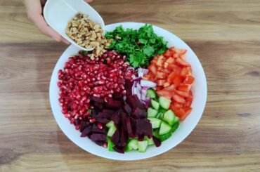 Beetroot salad ! Easy and tasty beet salad recipe with healthy dressing ! The most delicious salad