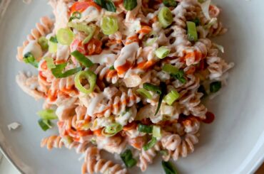 BUFFALO CHICKEN PASTA RECIPE | low calorie high protein meal