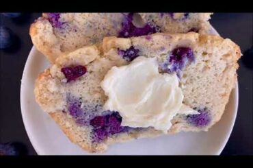 FLOURLESS Blueberry Bread - {Healthy Breakfast Recipe!}