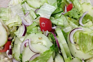GREEN SALAD RECIPE - Healthy Lettuce Salad and Salad Dressing in 5 Minutes