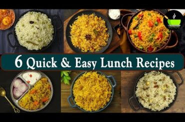 6 Quick & Easy Lunch Recipes | Healthy Lunch Box Recipes | Rice Recipes | Variety Rice Recipes