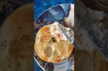 Mix fruit cream cheese bagel recipe | healthy breakfast recipe #healthybreakfastrecipe#shorts