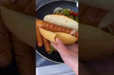 5 min simply easy healthy hotdogs sandwich on French bread buns.