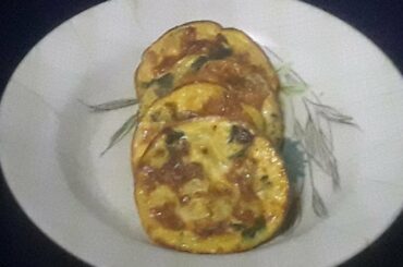 Curry Leaf Green Tomato Mini Omelette/Dinner Recipes/Tomato Recipes/Egg Recipe/Omelette Recipes 1404
