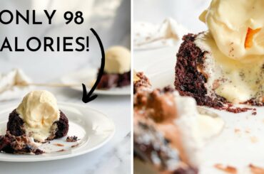 98 calorie chocolate lava cake | low calorie chocolate cake | healthy chocolate cake recipe