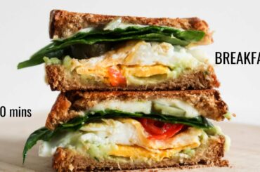 Avocado Egg Grilled Cheese Sandwich | Healthy Breakfast Sandwich Recipe