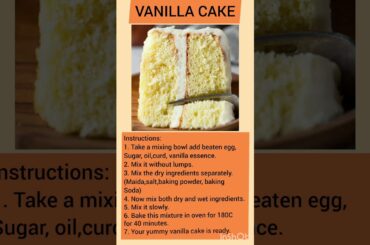 VANILLA CAKE #shorts #baking #recipe #cake