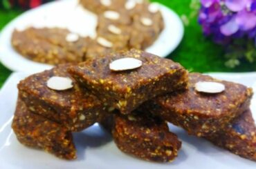 Dates And Nuts Barfi | No Sugar Recipe In 5 Mins | Healthy Dates & Nuts Energy Bar Recipy