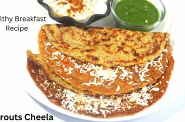 High Protein Healthy Breakfast Spourts Cheela - Weight Loss  Green Moong sprouts Dosa Gulten Free