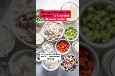 Healthy Chicken Pot Pie Casserole #lowcalorierecipes #highprotein #chickenpotpie #casserolerecipe