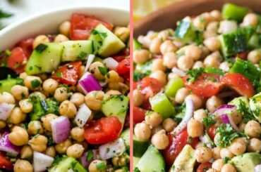 High protein chickpea salad/ Healthy salad recipe/Mediterranean salad recipe.