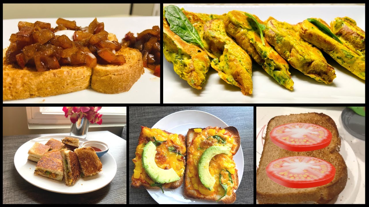 6 Bread Breakfast || Easy, Simple & Healthy Ideas || Vegetarian without eggs Recipes 6 Bread Breakfast || Easy, Simple & Healthy Ideas || Vegetarian without eggs Recipes