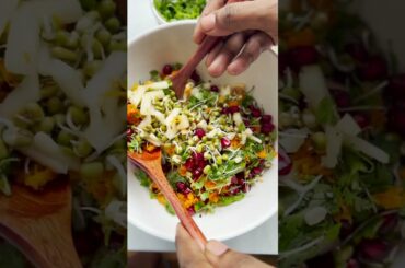 How to make a healthy salad | Sprouted green gram salad with Mustard microgreens  #shorts  #magudi