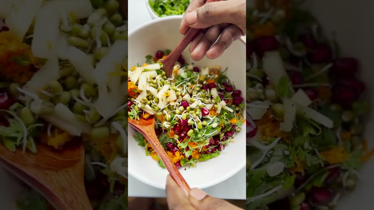 How to make a healthy salad Sprouted green gram salad with Mustard
