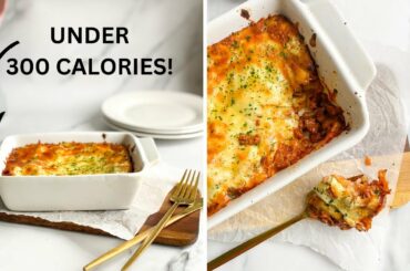 Entire lasagna under 300 calories! | healthy dinner recipes | recipes under 500 calories