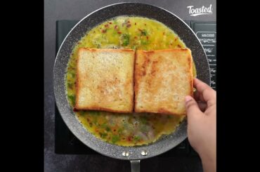 Cheesy Bread Omelette Sandwich | Egg Omelet Sandwich Recipe Quick & Easy Breakfast Recipe | 10 Min