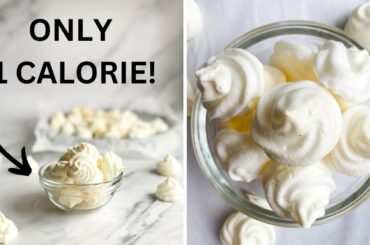 1 CALORIE MERINGUE COOKIES WITH JUST 4 INGREDIENTS | healthy snack recipes | low calorie snack