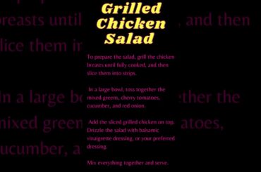 Healthy Recipes - In 10 Seconds, Grilled Chicken Salad. Let me know what you think! #healthy #tasty