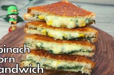 Cheesy Spinach Corn Sandwich | Evening Snack | Healthy & Quick Tiffinbox / Lunchbox #sandwich
