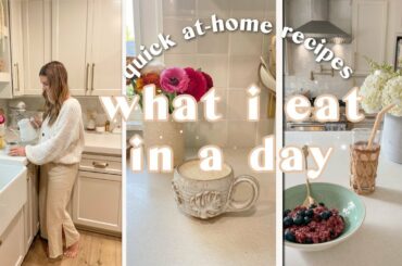 WHAT I EAT IN A DAY | quick & easy work from home meals, liver latte recipe, healthy grocery haul!