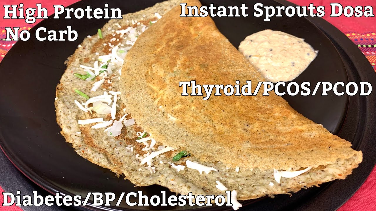 High Protein Moong Sprouts Dosa | Healthy Breakfast For Weight Loss | Thyroid/ PCOS Diet Recipes High Protein Moong Sprouts Dosa | Healthy Breakfast For Weight Loss | Thyroid/ PCOS Diet Recipes