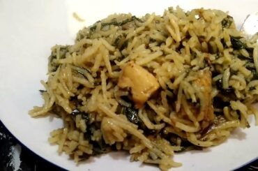 palak chicken rice/healthy kids lunch or dinner recipe