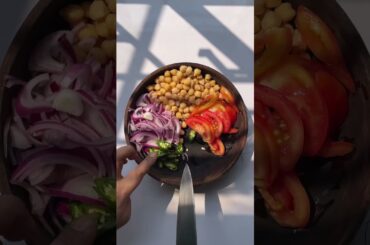 Chickpea perilla salad. Recipe share. Salad recipe. Easy quick and healthy.