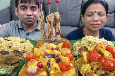 Vegetable Mix Rice with Delicious Dishes Mukbang Food Show