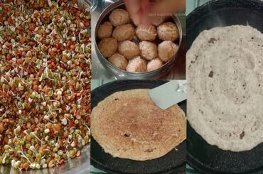 Green Moong Sprouts Dosa - Healthy Breakfast Weight Loss Recipe | Sprouted Green Moong Dal Dosai