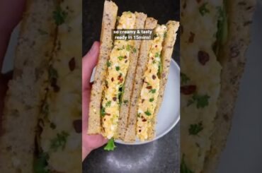 High Protein Egg Sandwich, so creamy and tasty! #eggsandwich #sandwich #breakfast #healthyrecipes