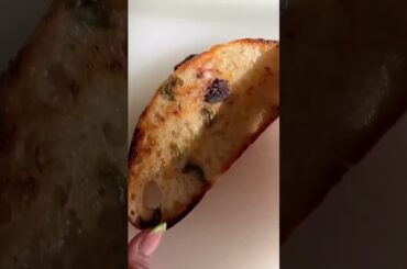 Olive sourdough & cream cheese #healthyfood #healthyrecipes #breakfast #toast #homemade #egg