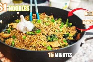 3 Plates in 15 Minutes. Cheap but Healthy Dinner, Everyone Craves for. Easy Ramen Noodles Recipe