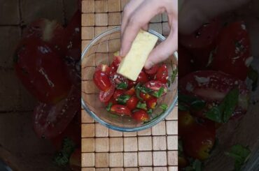 Cherry Tomato Salad With Basil & Cheddar Cheese | Healthy Salad Recipe #shorts #shortfeed