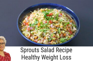 Diabetic Friendly Sprouts Salad Recipe - Healthy Weight Loss Recipe - Moong Bean Sprouts Salad