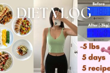 Diet vlog Korean | How I lost -5lbs (-3kg) with these 5 healthy recipes