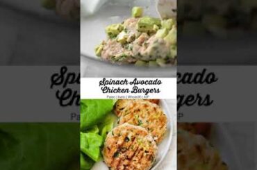Spinach Avocado Chicken Burgers healthy lunch
