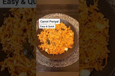 Carrot Poriyal | Easy & Quick | Weight loss recipe | Carrot stir fry #shorts
