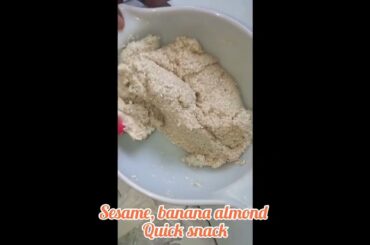 Sesame banana almond quick health snack for vegans #food #health #recipe #energy #meditation