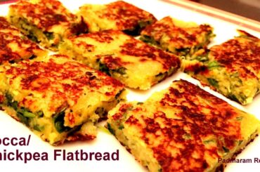 Healthy Spinach Socca | Chickpea  Flour Flat Bread (Palak Cake ) | Recipe #SpinachSocca #SoccaRecipe