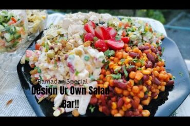 How to make a Salad Bar at Home/4 Healthy delicious Salad Recipes/Russian, Italian, 3 Bean, Kachumar