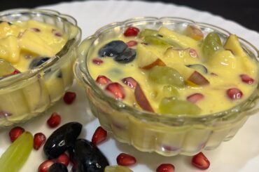 Fruit Salad Recipe|How to make Fresh and healthy Fruit salad with Creamy custard| Summer special