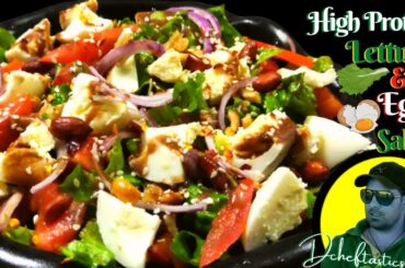 Healthy Lettuce & Egg Salad | High Protein Salad  | Vinaigrette Dressing Recipe | Egg Salad Recipe