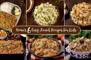 Easy 6 Lunch Recipes for Kids | School Lunch box Recipes | Pulao Recipes | Quick Lunch box Ideas