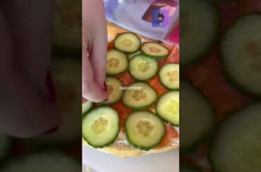 Healthy Recipe Cream Cheese Salmon Cucumber and Bread #shorts #youtubeshorts